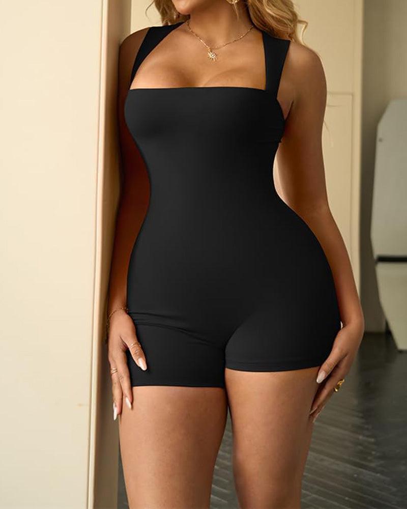 Sexy Sleeveless Going Out Slim Fit Tight Short Jumpsuit