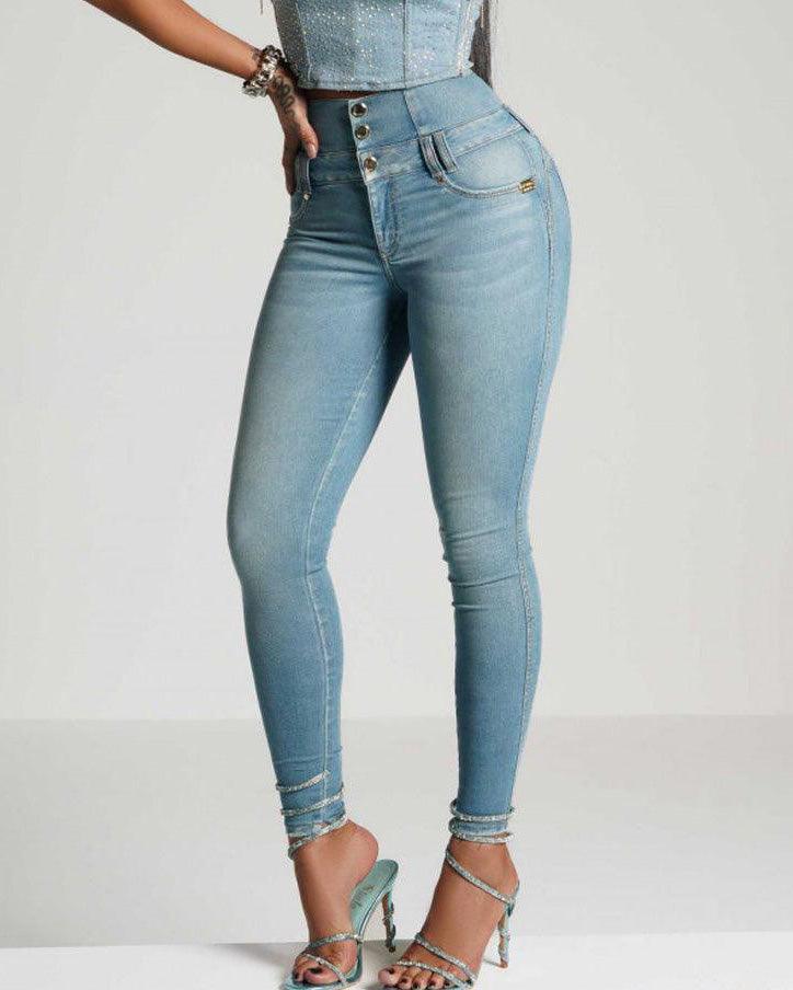 High-Waisted, Back-Zip Skinny Jeans (Pre-Sale)