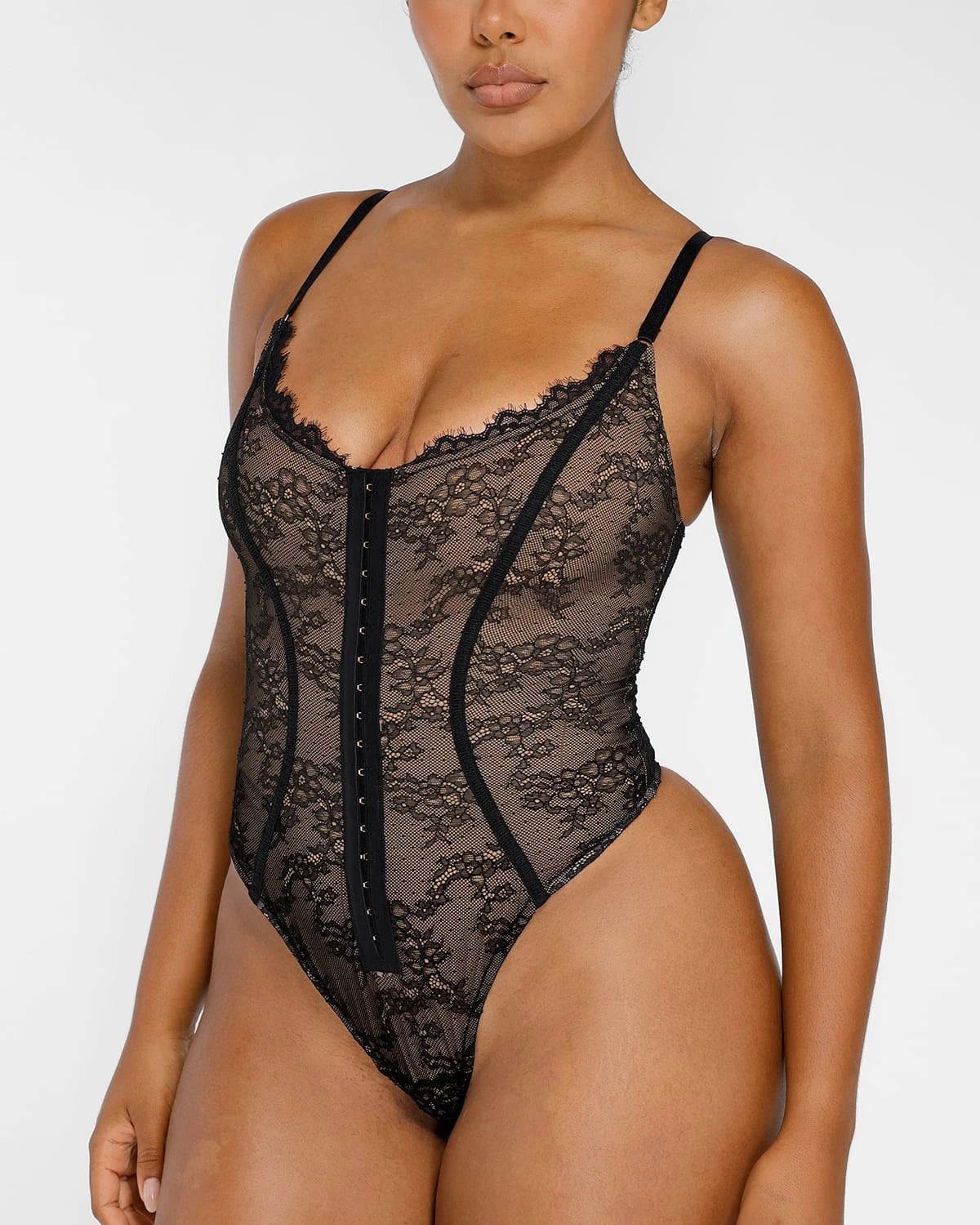 Lace Glamour Flawless Fit Thong Bodysuit