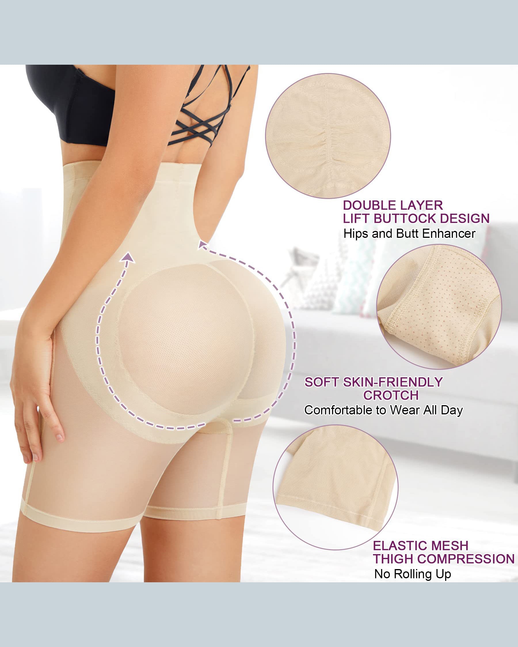 High Waist Tummy Control Butt Push Up Super Compression Faja Shorts