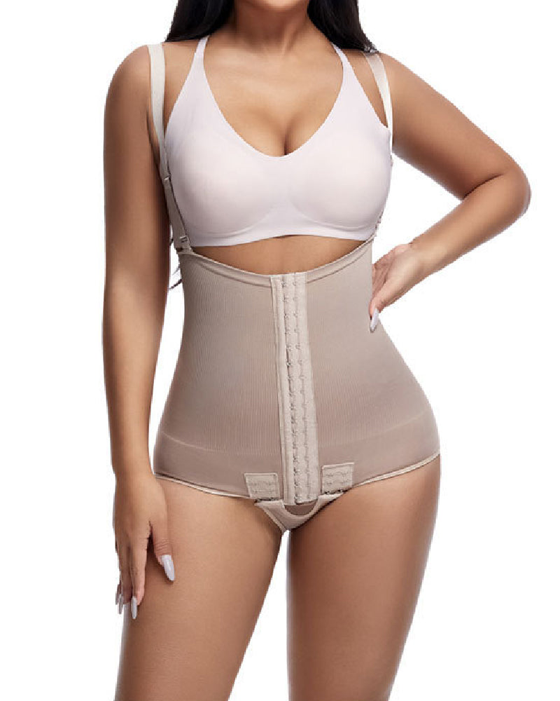 Women's Tummy Control Adjustable Buckle Front Open Bust Shapewear