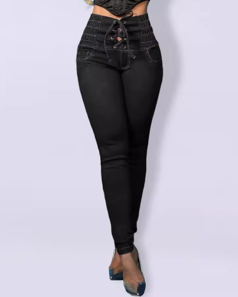 women's high waist slim skinny jeans