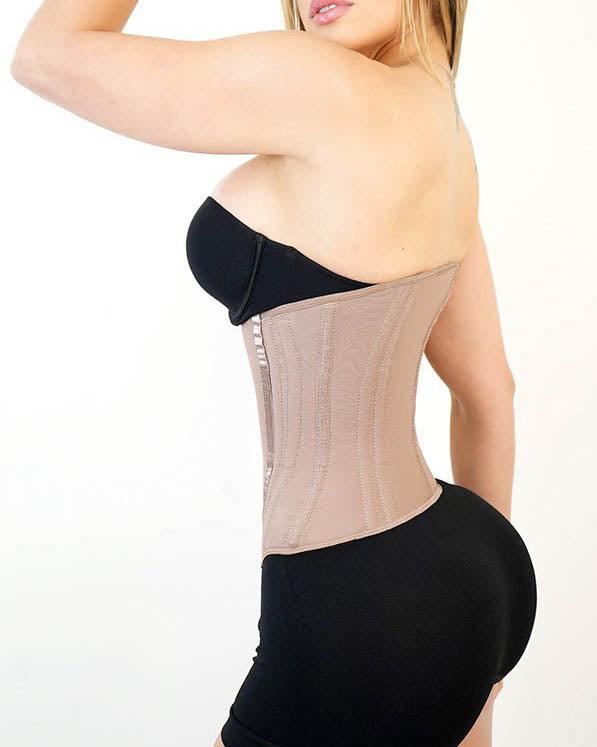 Ultra Extreme Waist Girdle With 15 Ribs With Snaps And Closure, Creates Hourglass Silhouette