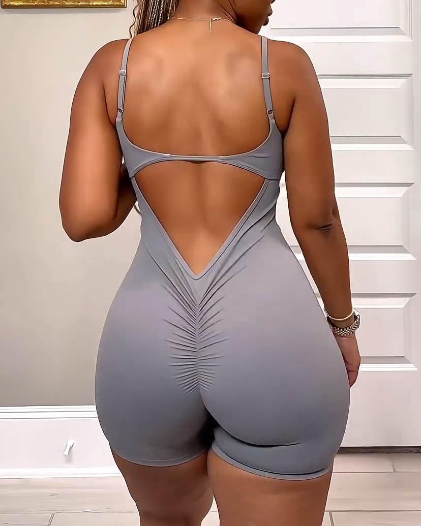 V-Back Scrunch Romper