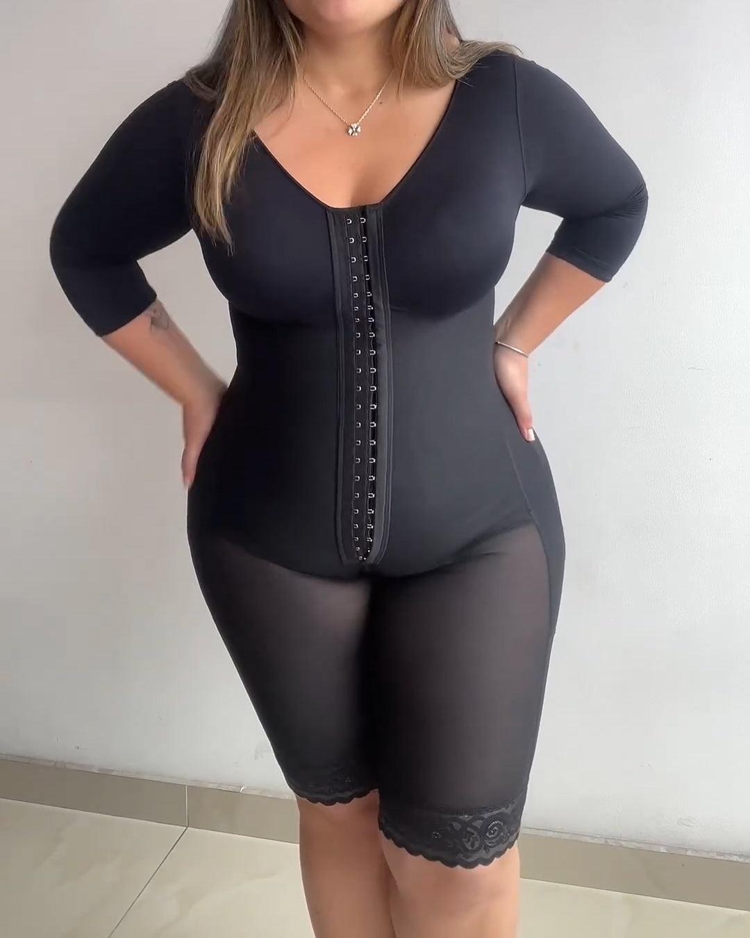 High Compression Mid-length Sleeves Full Body Shaperwear - Wishe