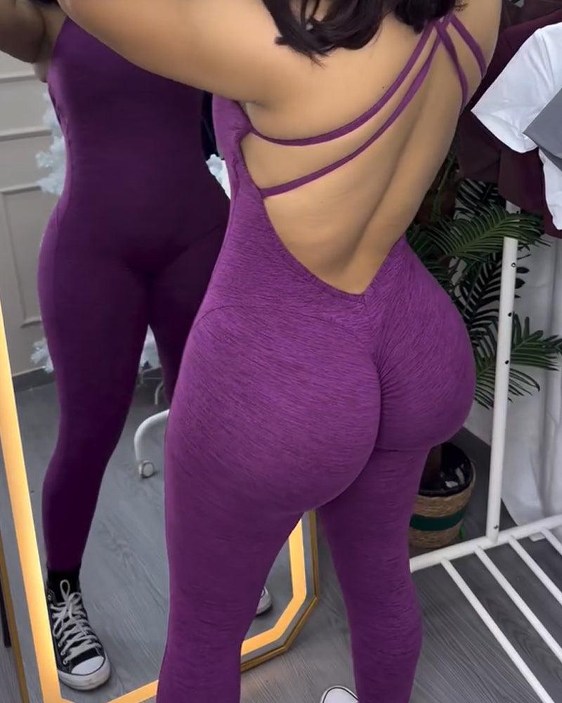 Beautiful Back And Butt Lift Yoga Jumpsuit (Pre-Sale)