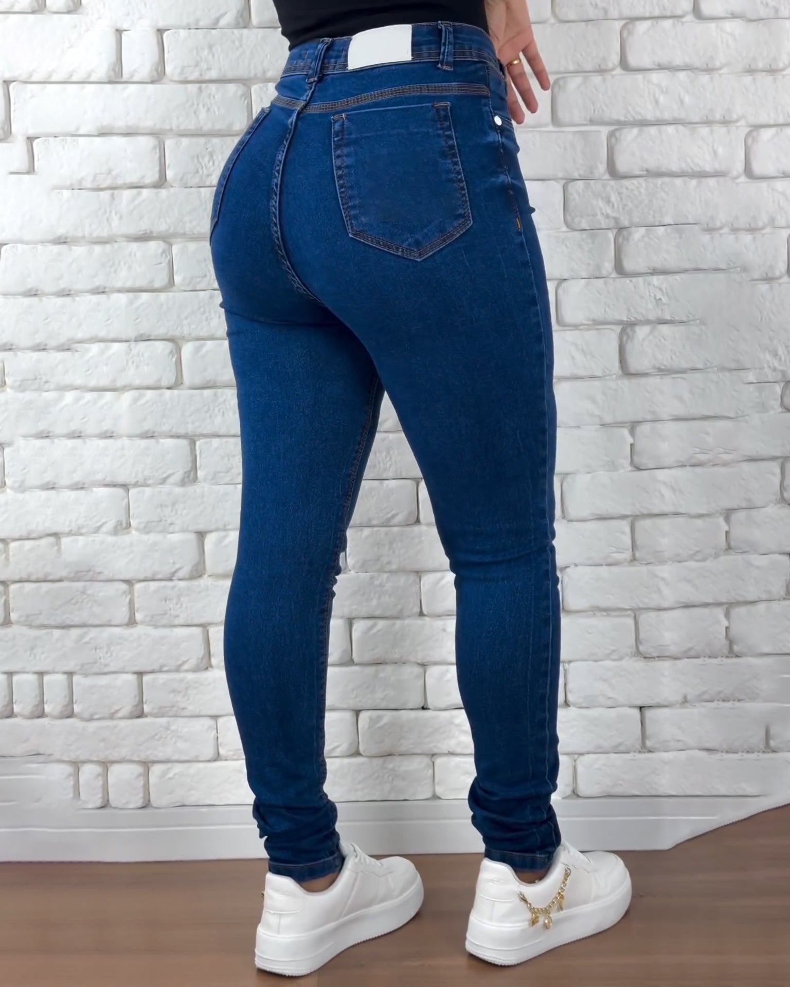 High Rise Deep Blue Skinny Jeans