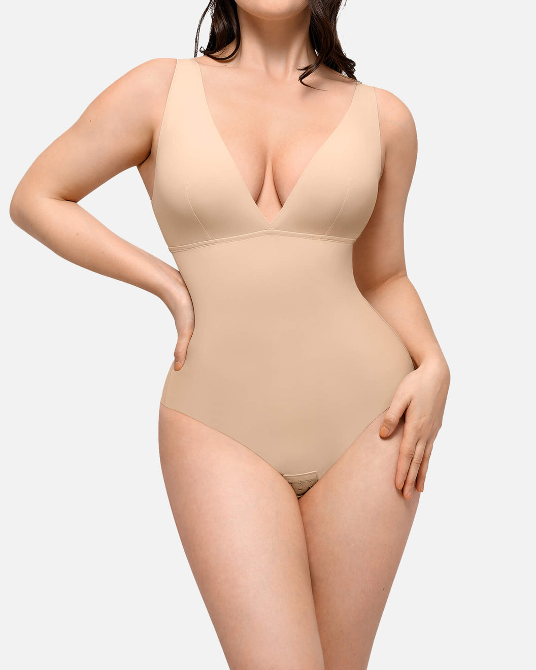 Deep V-Neck Tank Seamless Smoothing Bodysuit