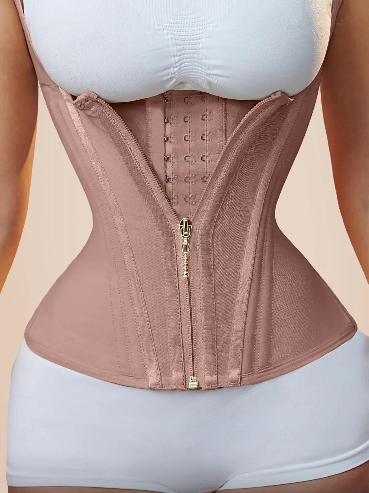 29 Steel Curve Hook And Zipper Waist Trainer With Bust Support