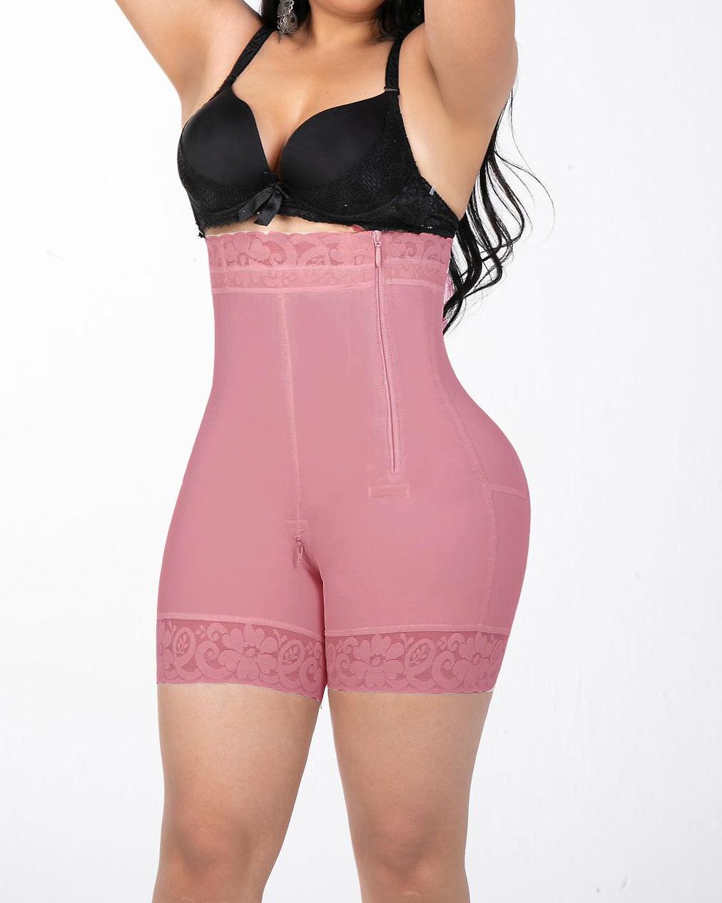 High Waist Side Zipper Tummy Control Short