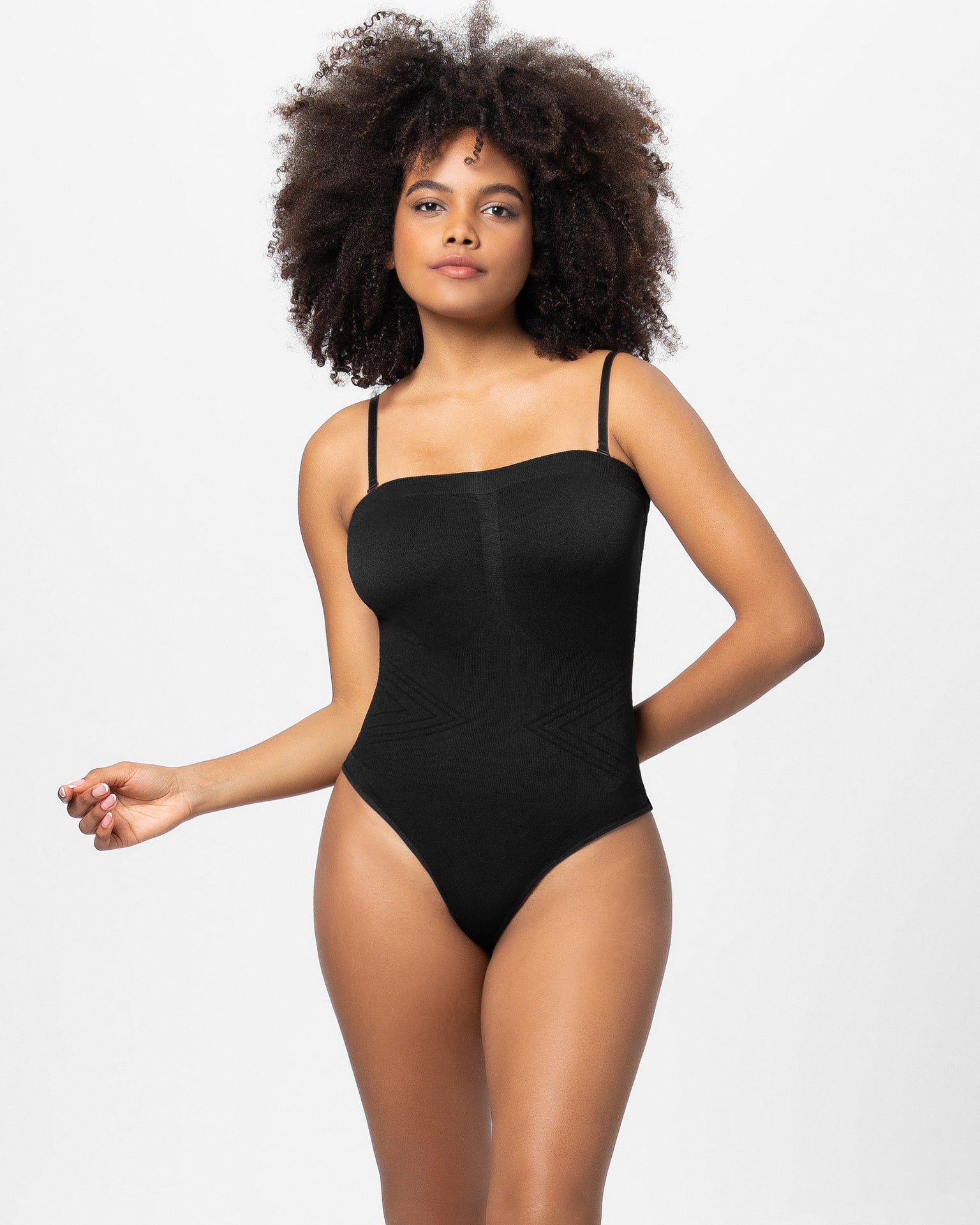 Tummy Control Curve Bodysuit With Removable Straps