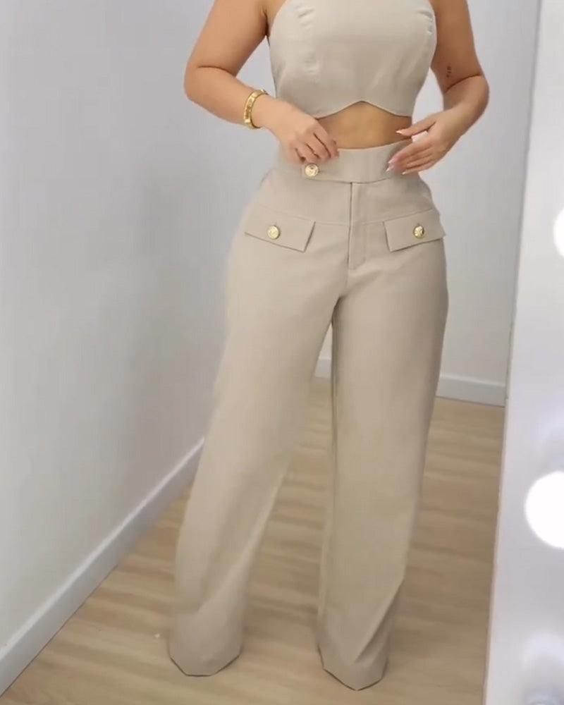 Loose Wide Leg Suit Pants（Pre-Sale)