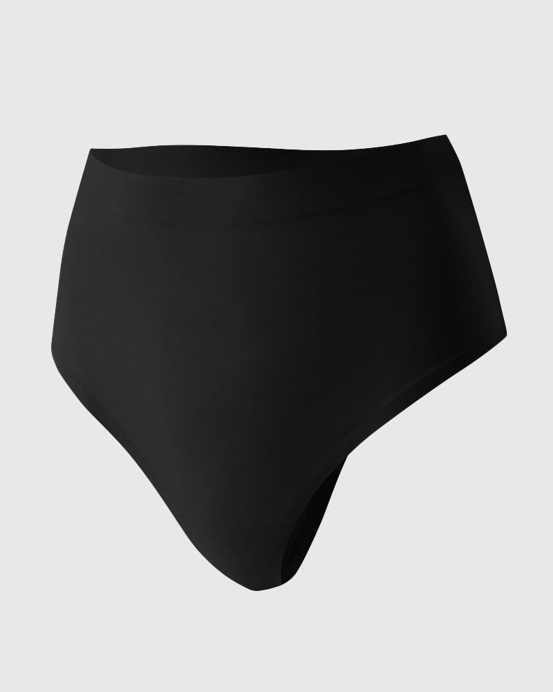 Seamless mid-rise body-shaping thong