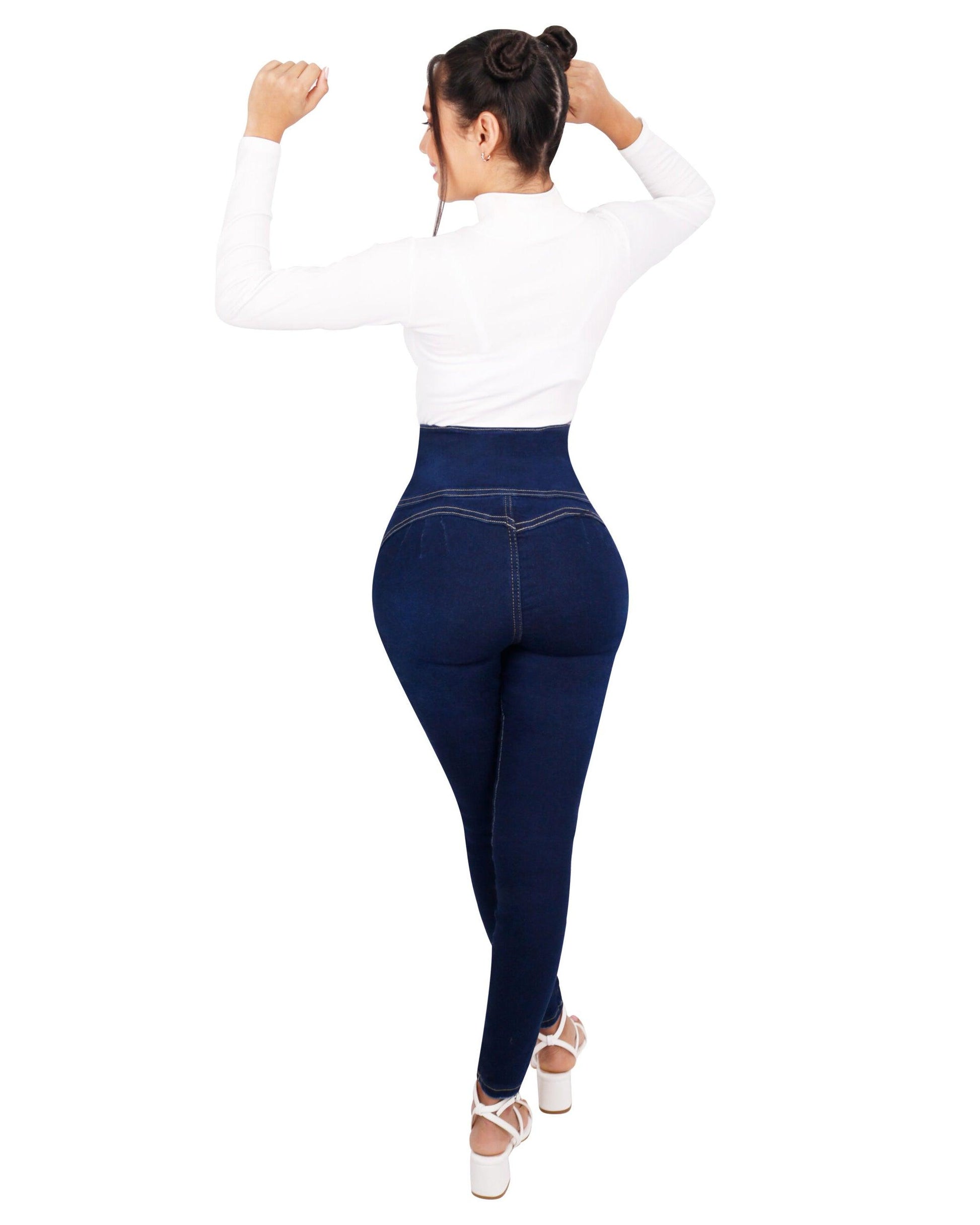 Yivise Womens Stretch Pull-On Skinny Jeans Jeggings Butt Lift High Waisted  Totally Shaping Skinny Leg Denim Jeans