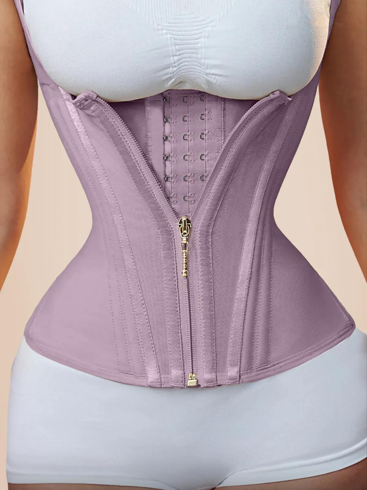 29 Steel Curve Hook And Zipper Waist Trainer With Bust Support