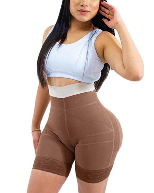 Daily Life Use Double Pressure Shaping Shorts Slimming Fajas Lace Body Shaper Girdle - Wishe