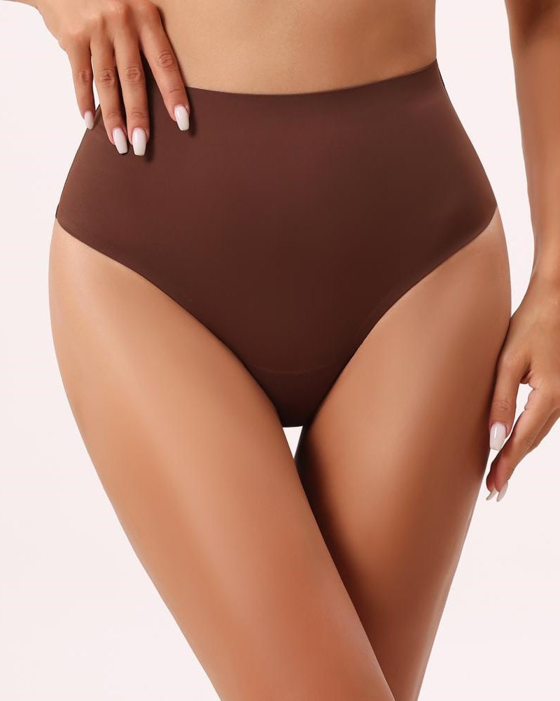 Seamless mid-rise body-shaping thong