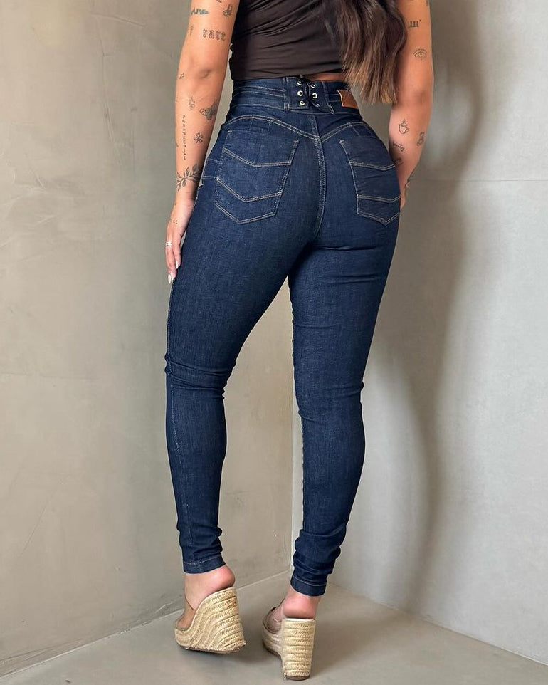 High Rise Skinny Shape Contro Jeans