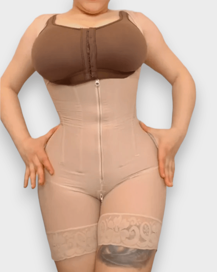 Fajas Shapewear for Women Tummy Control Bodysuit High Compression Body Shaper Zipper Crotch - Wishe