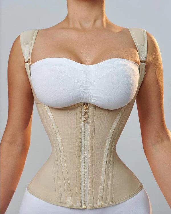 29 Steel Curve Hook And Zipper Waist Trainer With Bust Support