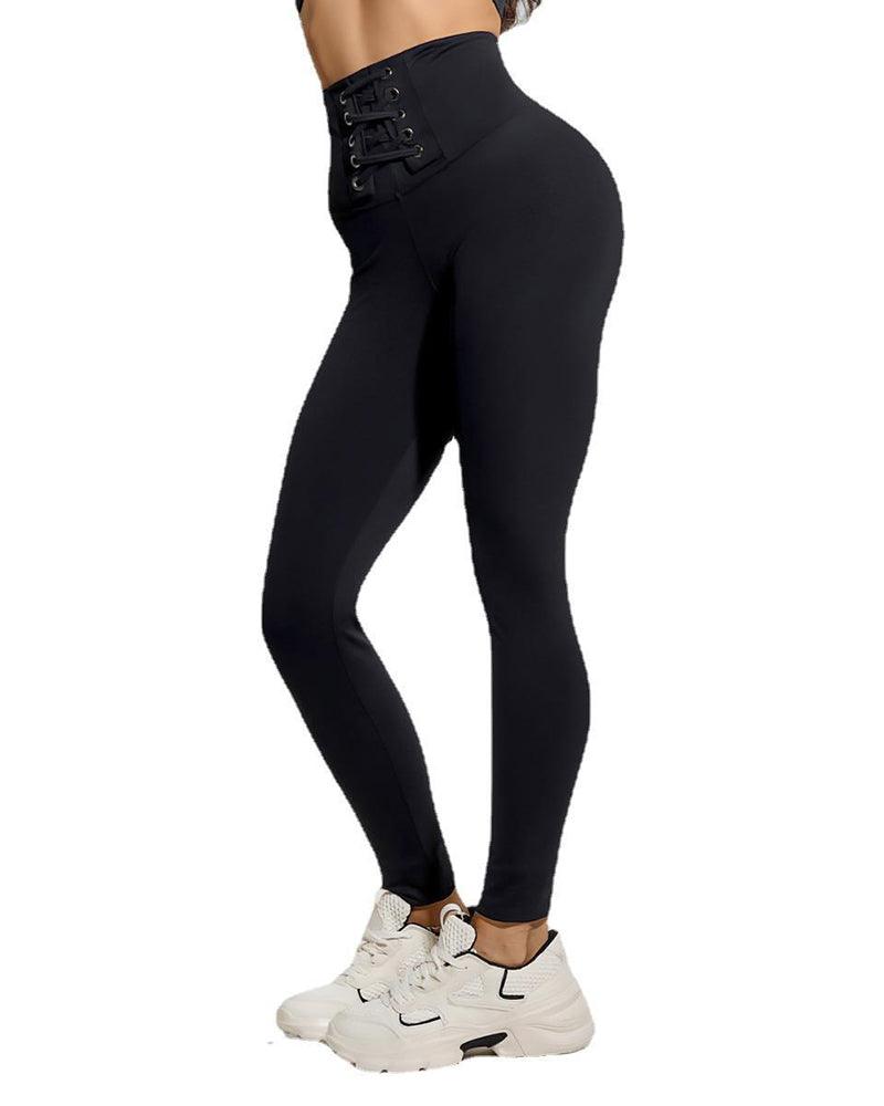 Lace-up Yoga High-elastic Butt-lifting Tights - Wishe