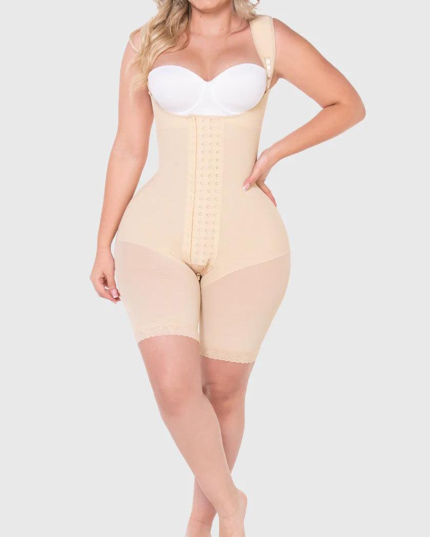 Fajas Colombianas Post Surgery Mid Thigh Shapewear Bodysuit for Guitar and Hourglass Body Types - Wishe