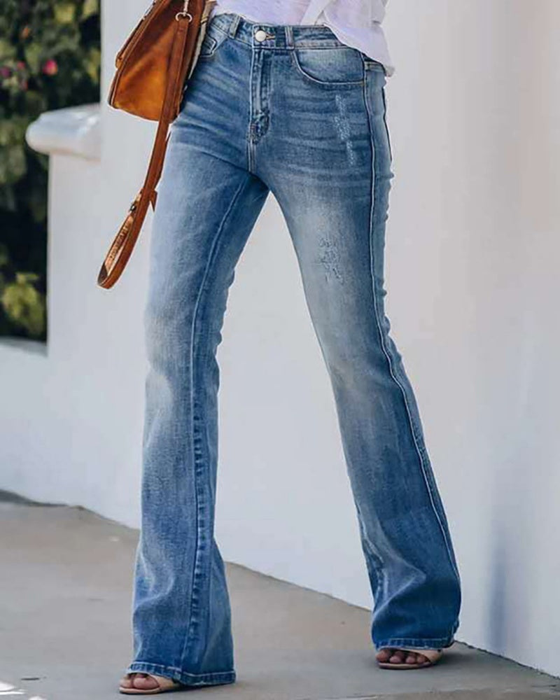 Denim flared pants