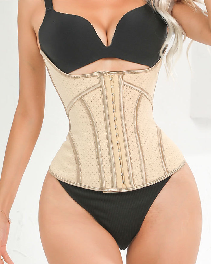 Women's Latex U Shaped Underbust Waist Trainer Tummy Control Sports Hourglass Corset