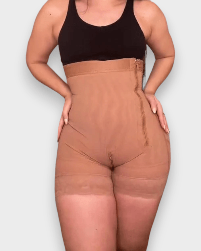 High Waist Side Zipper Butt Liter Shorts - Wishe