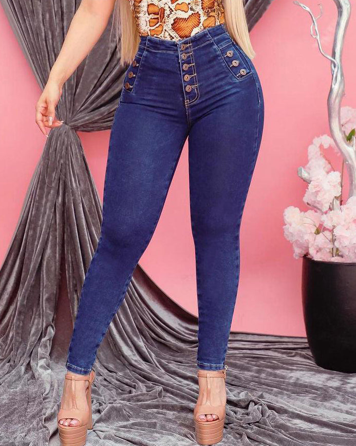 High Waist Tummy Control Stretchy Jeans