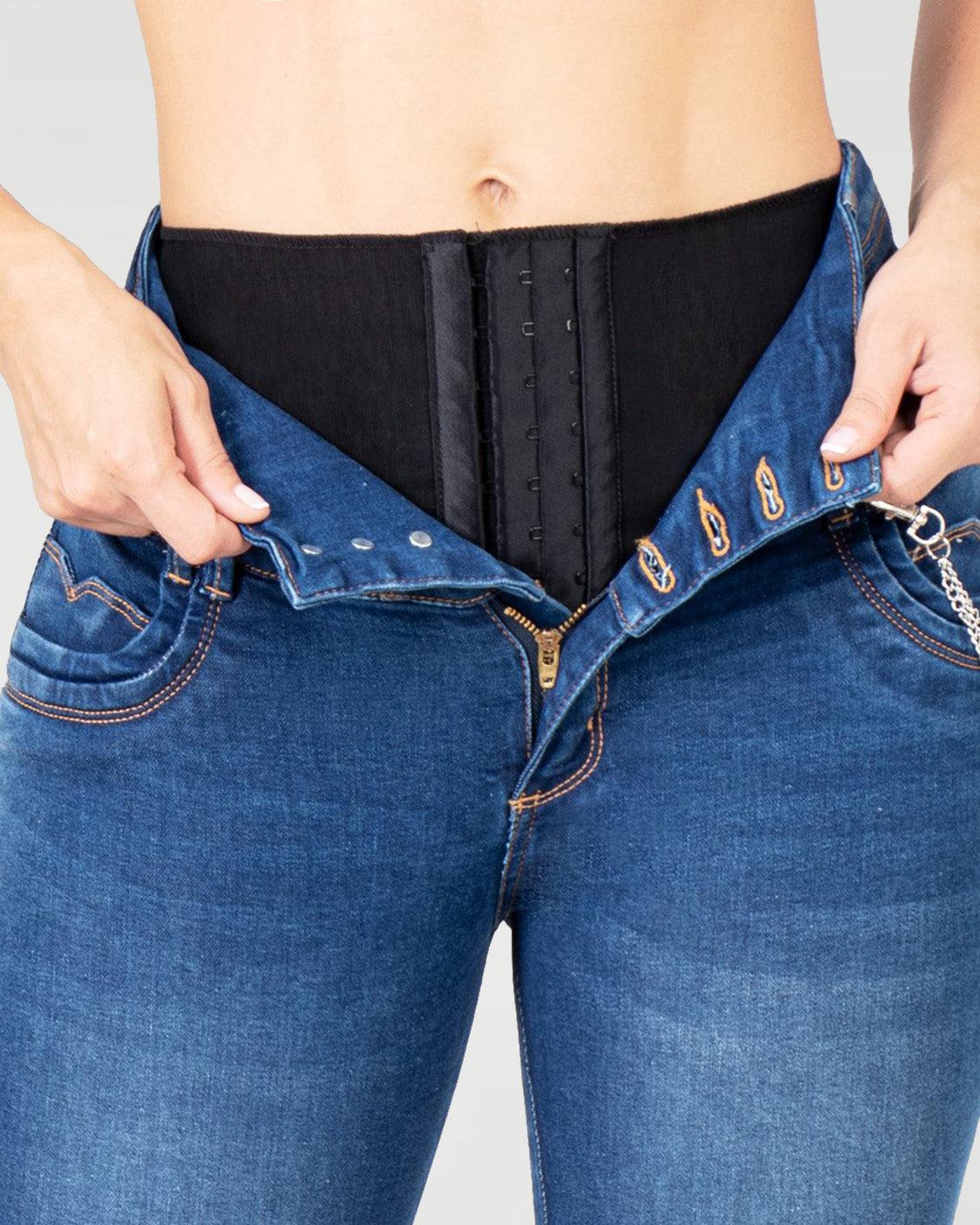 Wishe Skinny Curvy Jeans with Internal Girdle Tummy Control