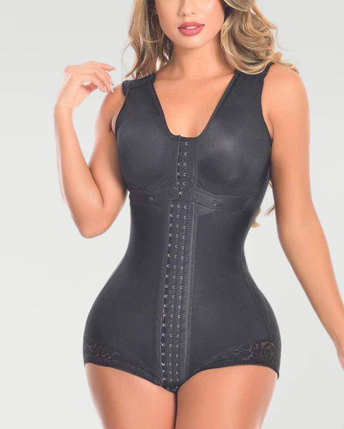 New Lolita Black Body With Luxury Molding Adjustable Front Closure Fajas Lace Body Shaper - Wishe