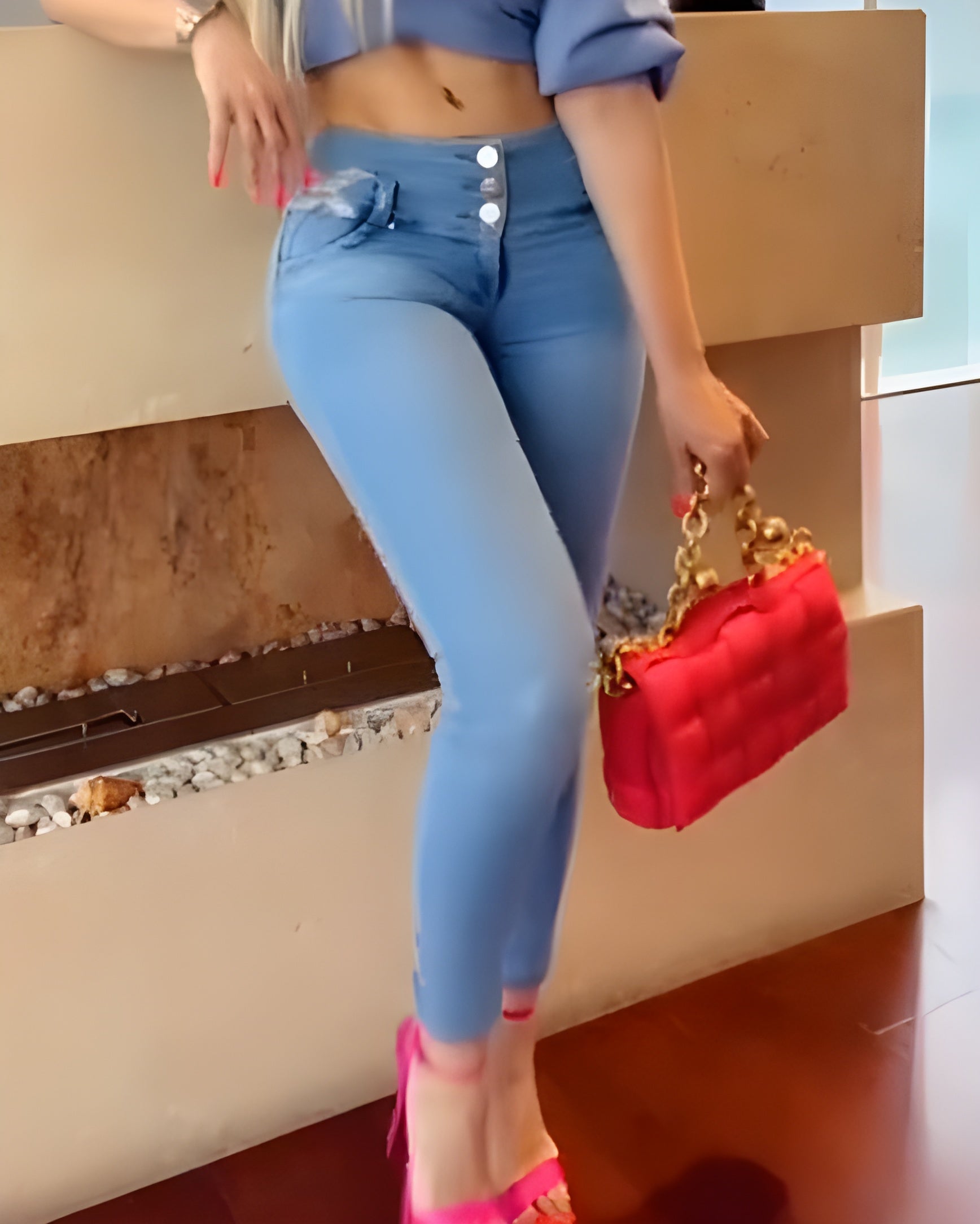 High Waist Slim Fit Jeans