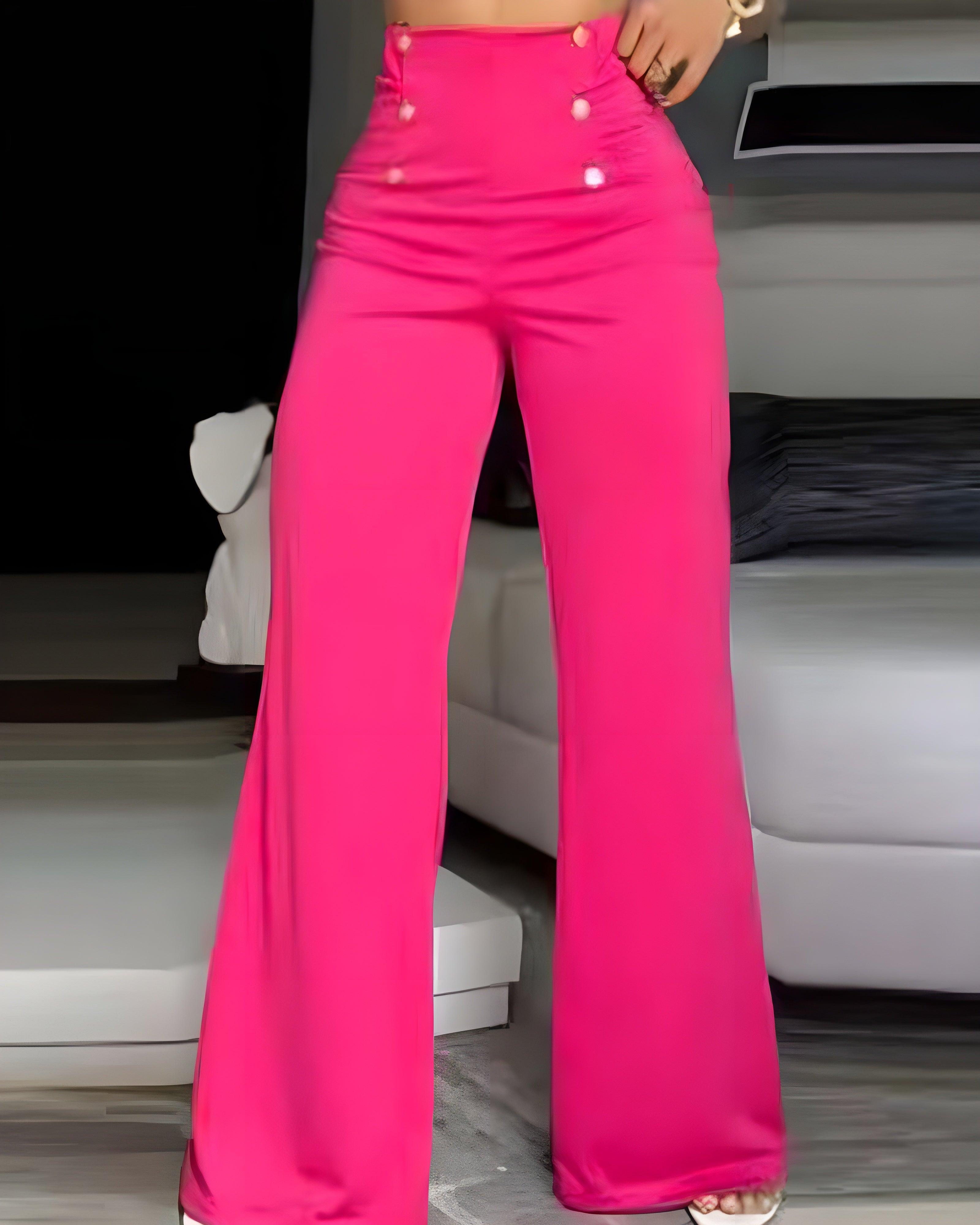 Stylish Slim Personality Double Breasted Flared Pants