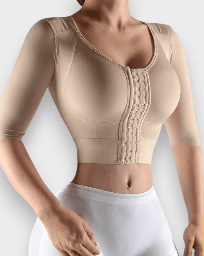 Strapless Top with Middle Sleeve Breasted Hood - Wishe