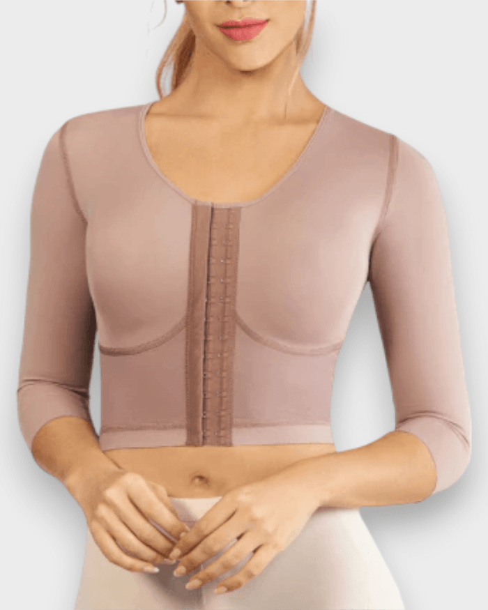 Strapless Top with Middle Sleeve Breasted Hood - Wishe