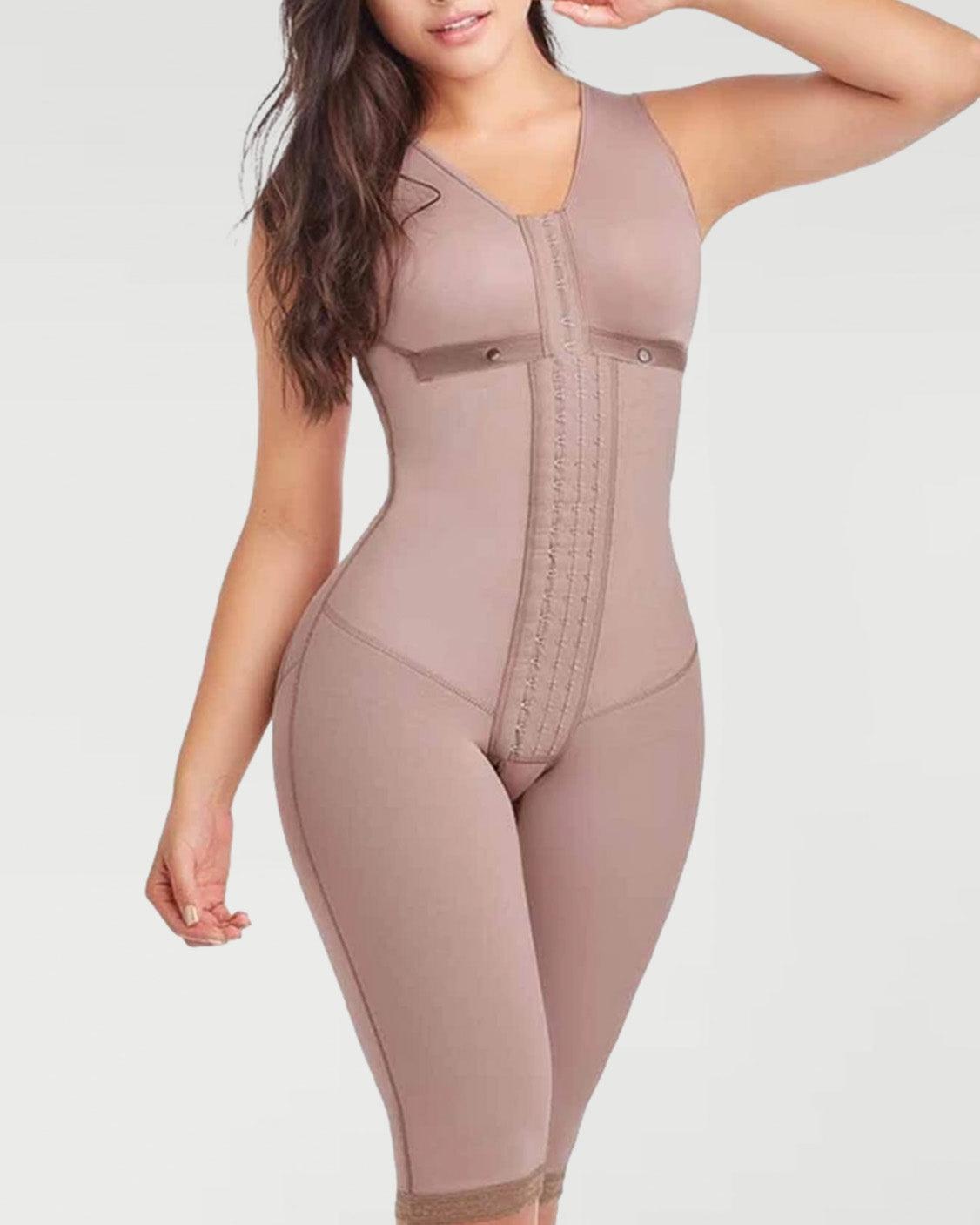 Women Full Body Shaper Tummy Control Fajas Front Closure Weight Loss Postpartum Bodysuit - Wishe