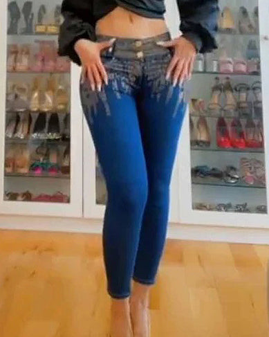 Women's High Waist Personalized Jeans Trousers