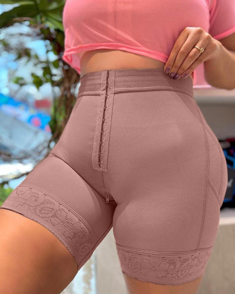 Womens High Waisted Butt Lifter Body Shaper Tummy Control Waist Trainer Butt Pads Hip Enhancer Shorts - Wishe