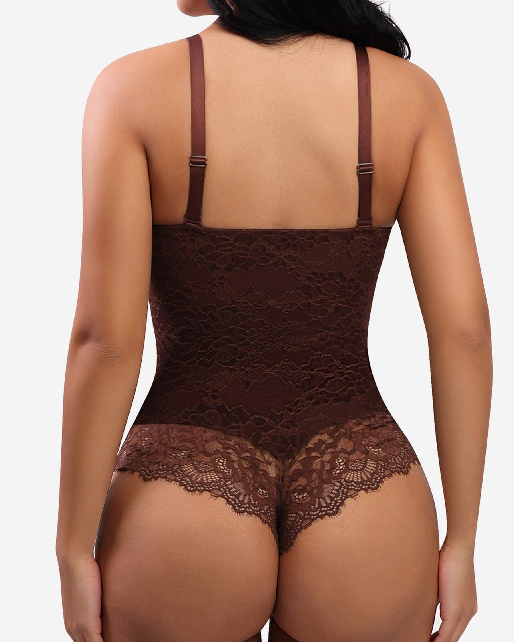 Lace V Neck Full Bodysuit Underwear - Wishe