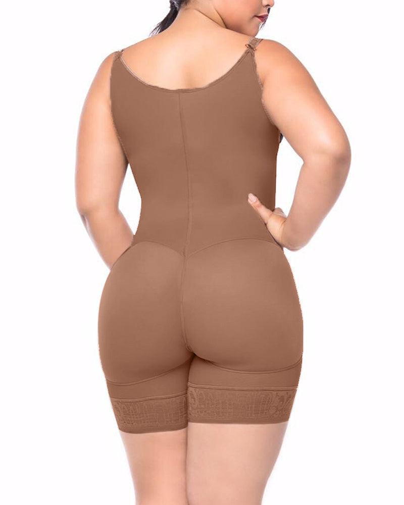 Women's Butt Lifting Open Bust Bodysuit Body Shaper With Zipper Shapewear Slimming Compression Faja With Straps - Wishe