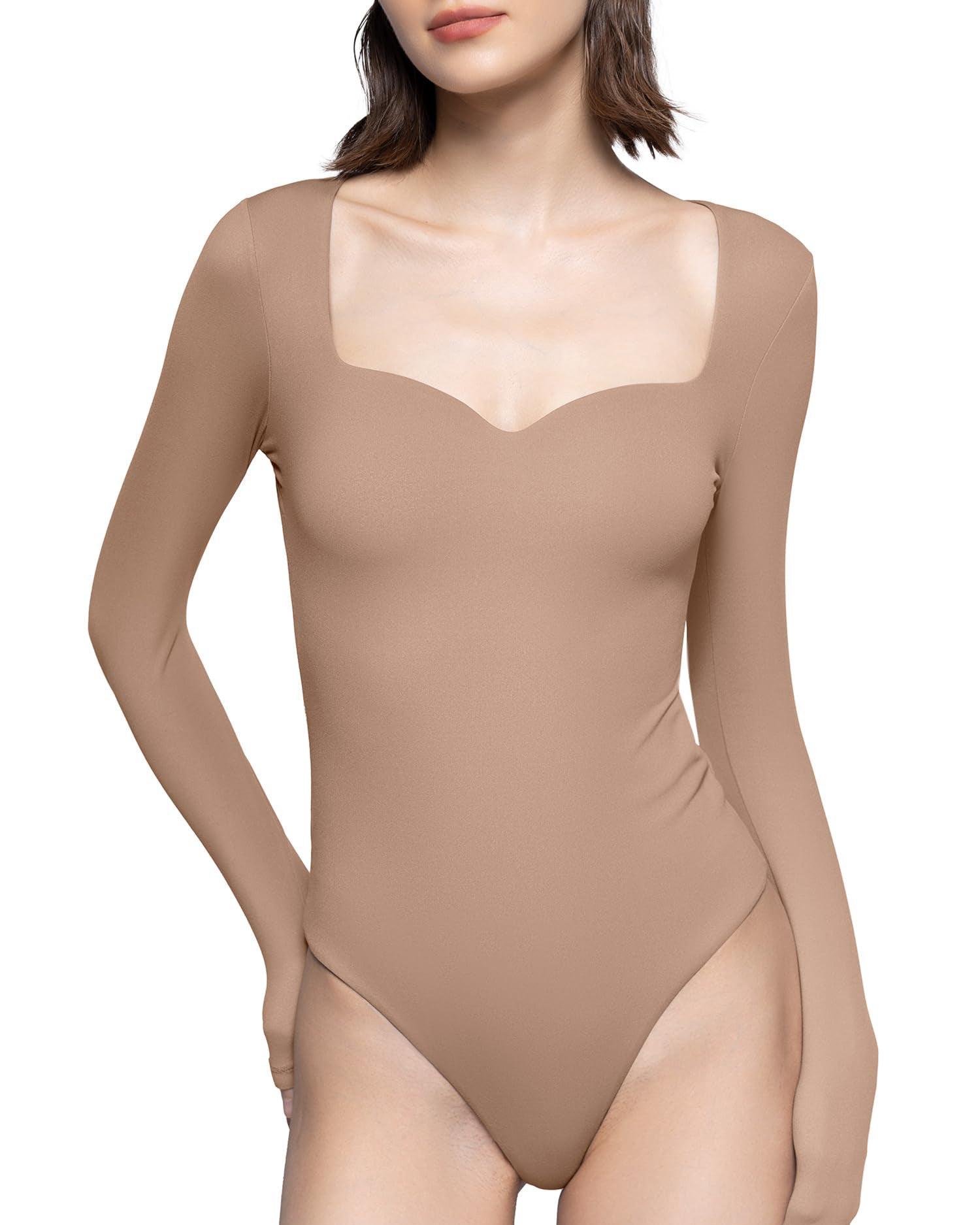 Long Sleeves Seamless Hourglass Bodysuit - Wishe