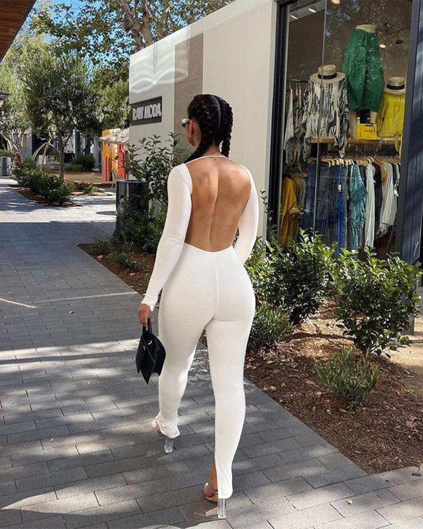 Backless Skinny Sexy Jumpsuit - Wishe