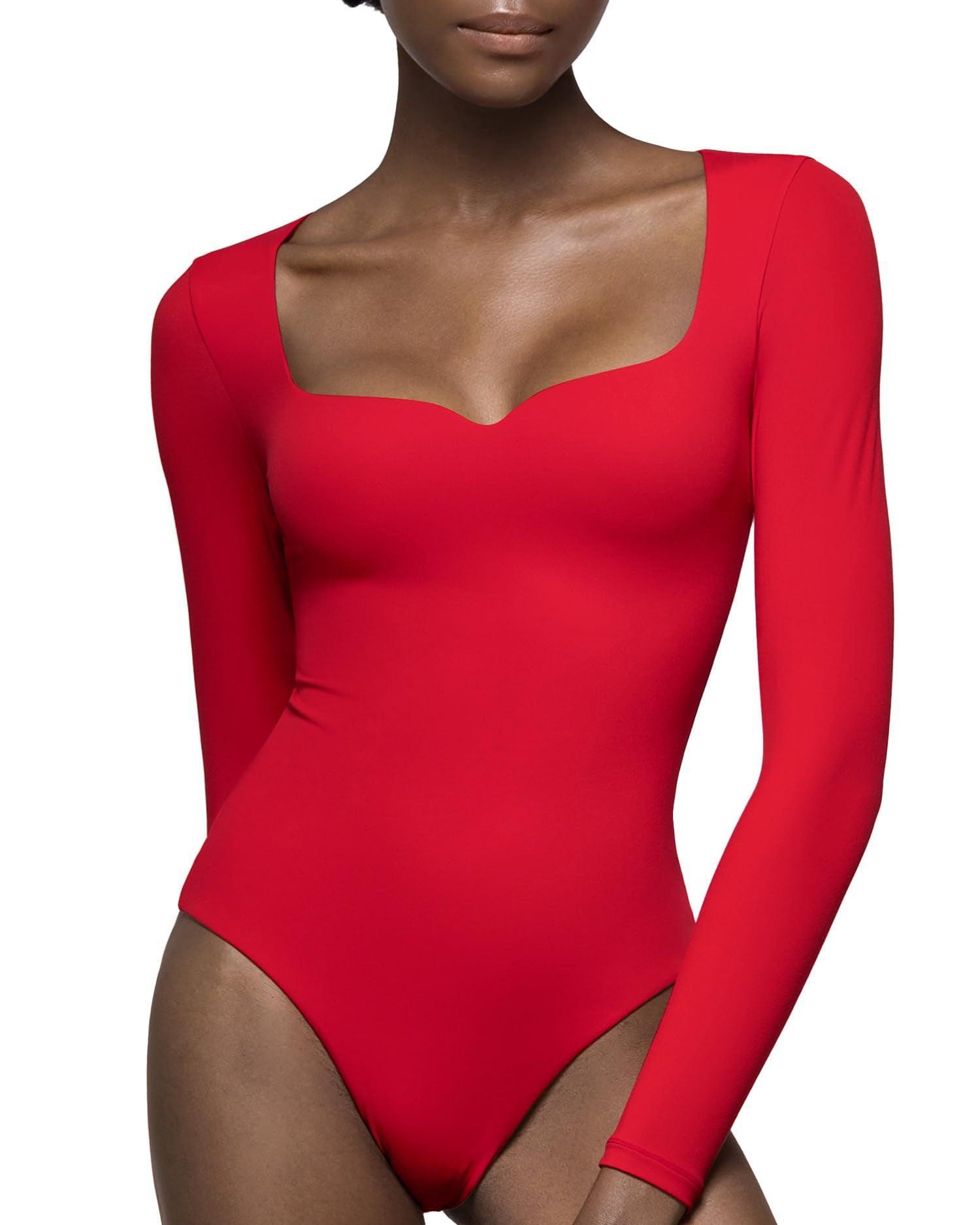 Long Sleeves Seamless Hourglass Bodysuit - Wishe