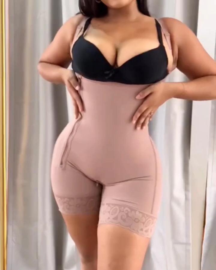 Side Zipper Tummy Control Shapewear - Wishe