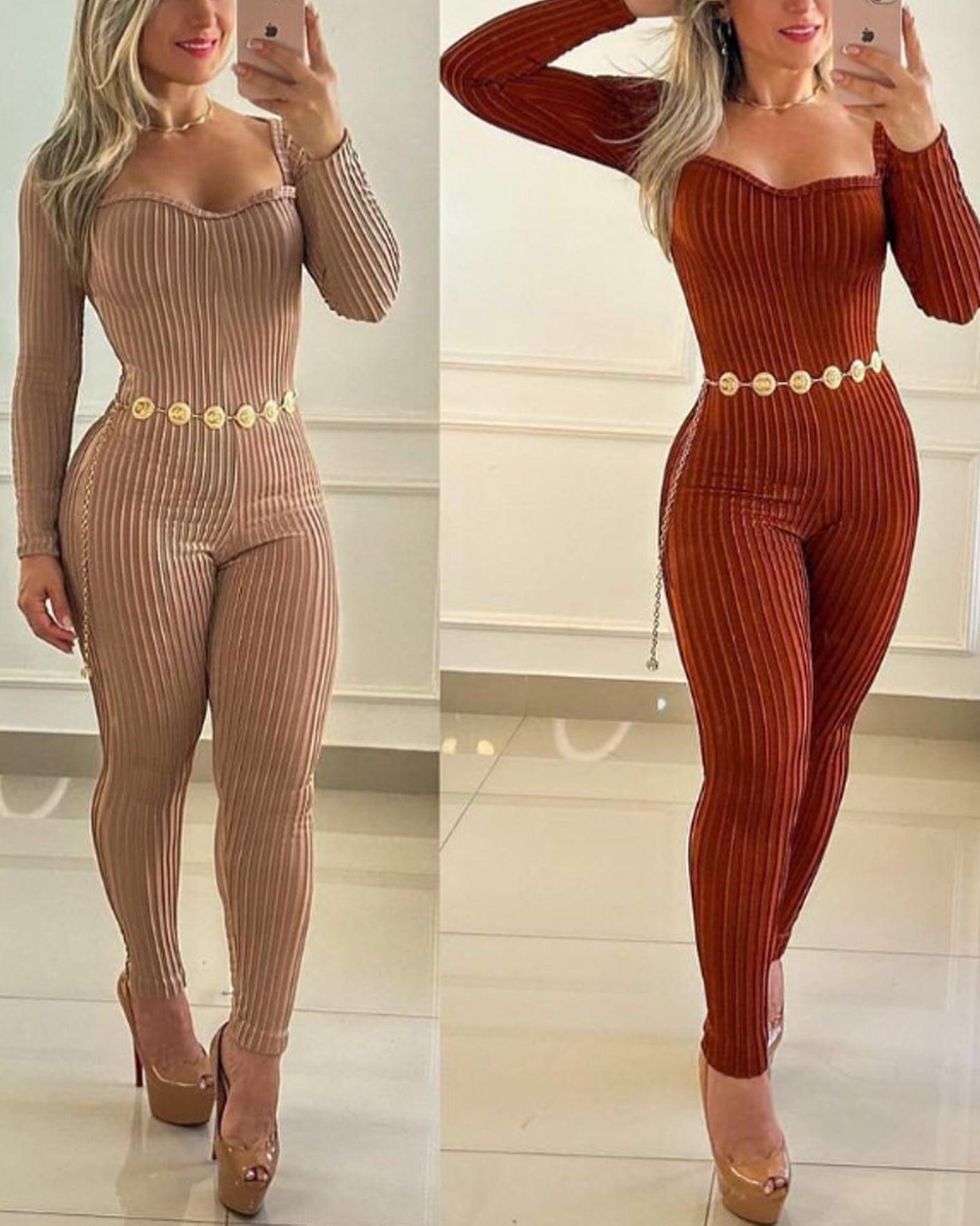 Textured Muscle Jumpsuit（Pre-Sale） - Wishe