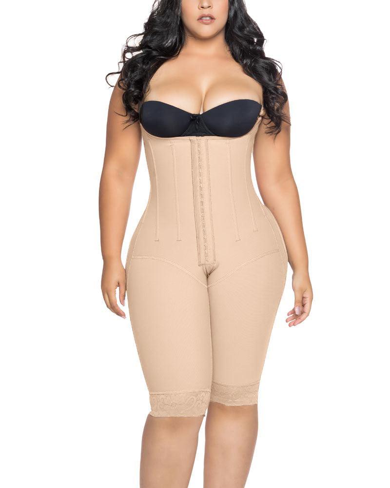 Knee Length Underbust Body Shaper Fajas For Women Postpartum Girdle Body Shaper - Wishe