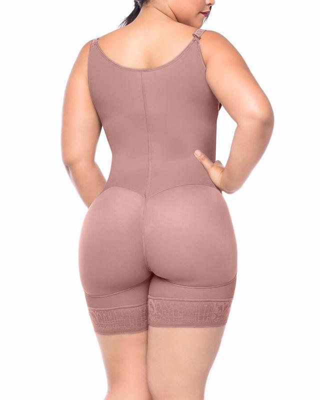 Women's Butt Lifting Open Bust Bodysuit Body Shaper With Zipper Shapewear Slimming Compression Faja With Straps - Wishe