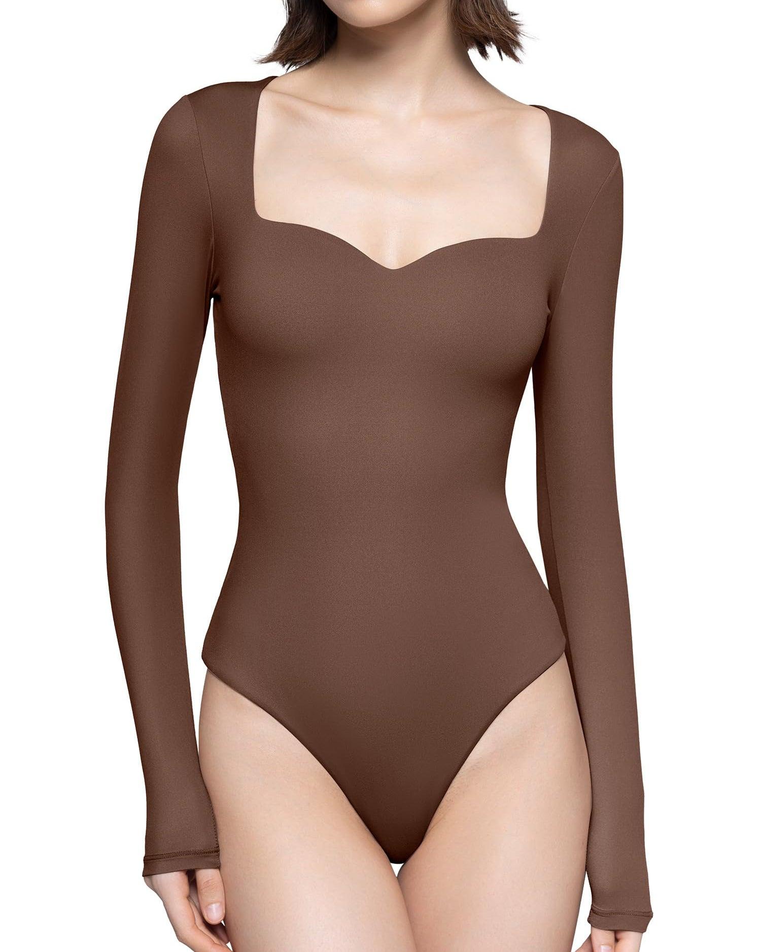 Long Sleeves Seamless Hourglass Bodysuit - Wishe