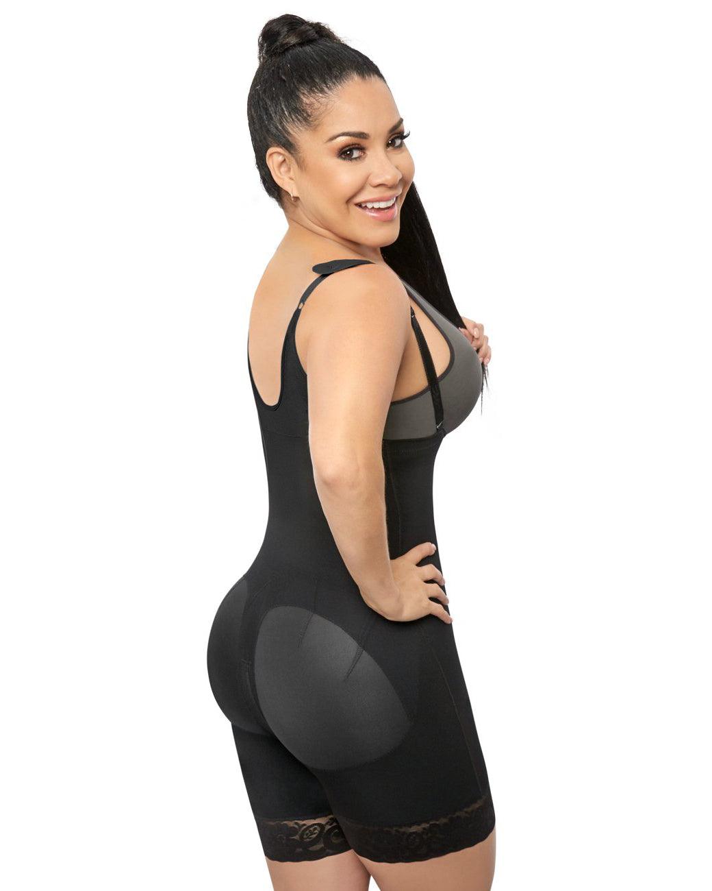 Postpartum Tummy Control Faja Adjustable Straps Shapewear Post Liposuction Bodysuit With Hook-Eye - Wishe